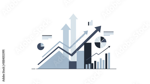 Graphic Representation of Business Growth Charts.