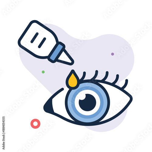 Easy to edit flat outline icon of eye drops in modern style