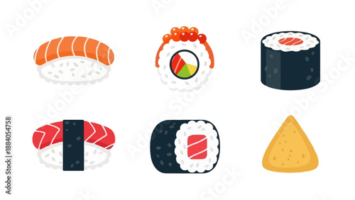 Assorted Sushi Rolls and Japanese Cuisine.