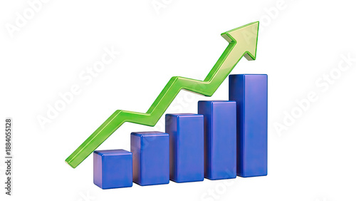 3D Bar Chart with Upward Trend Green Arrow Free Download 3D Bar Chart with Upward Trend Green Arrow - GFXLoad