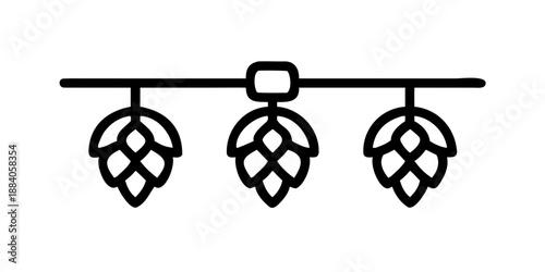 Hop Garland Decorative Line Brewing Icon