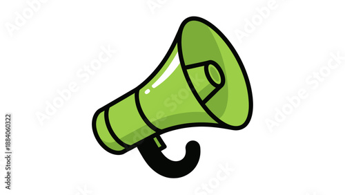 Green Megaphone Icon - Announcement, Communication, and Attention