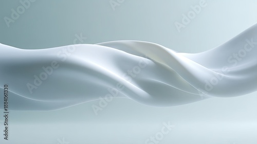 Elegant flowing white fabric on a soft muted background, showcasing delicate textures and smooth curves for artistic and design inspiration