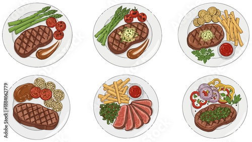 Delicious Grilled Steak with Fresh Vegetables.