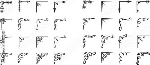 Ornamental borders flourish corner design element invitation decoration vintage frames decoration