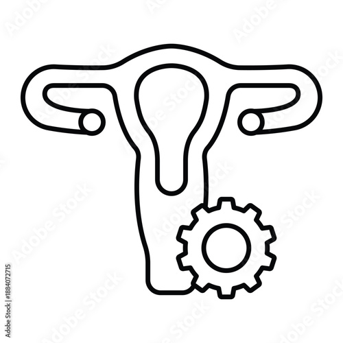 Uterus Anatomy Vector Icon which can easily modify or edit