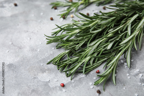 Bunch of fresh rosemary wit...