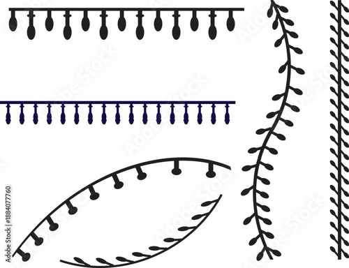 Collection of various stitch patterns for sewing and embroidery