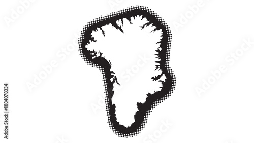 Greenland country map silhouette vector illustration with detailed coastline border for geographic design, Arctic cartography projects, and educational presentations