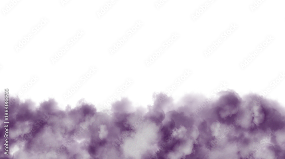 Fototapeta premium Lavender smoke overlay isolated on transparent background, cinematic fog cloud for dreamy scenes