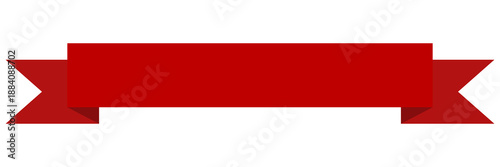 Red ribbon banner flat design