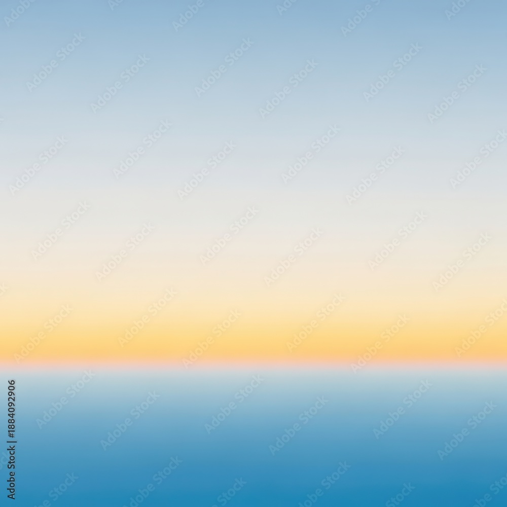 Fototapeta premium Vast ocean horizon under a soft gradient sky with pale yellow and blue hues evoking tranquility and expansive freedom
