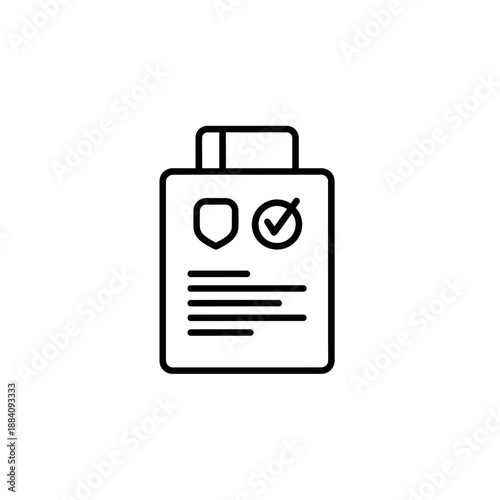 Security Document Icon: Shield and Checkmark for Protection and Approval
