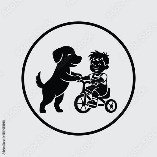 dog on bicycle