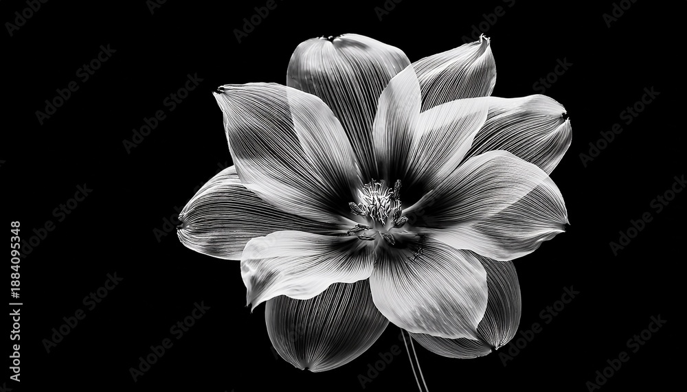 Fototapeta premium Elegant Black And White X Ray Style Flower