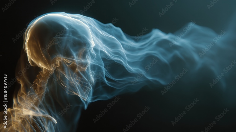 Fototapeta premium Skull smoke art