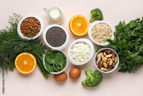 Healthy products rich in ca...