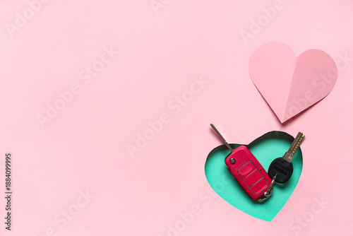 Car key visible through cut...