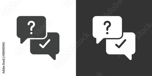 Questions & Answers icon. Solid glyph series icon