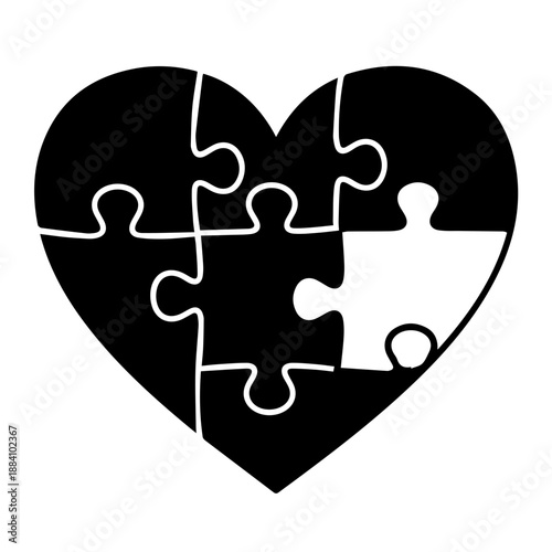 Heart puzzle piece Vector