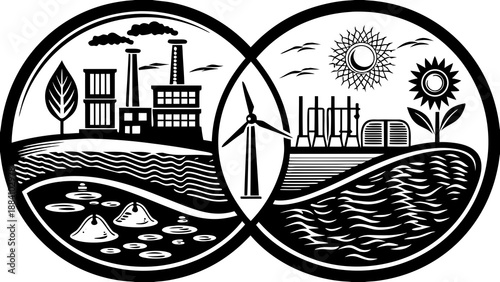 eco technology and chemical process icons renewab created with generative ai