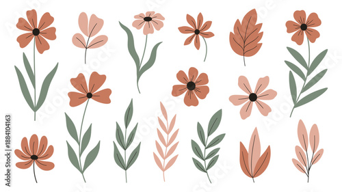 Watercolor Flowers Illustration.