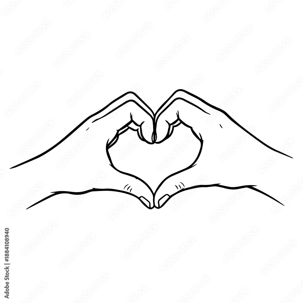 Fototapeta premium Hands forming a heart shape Vector