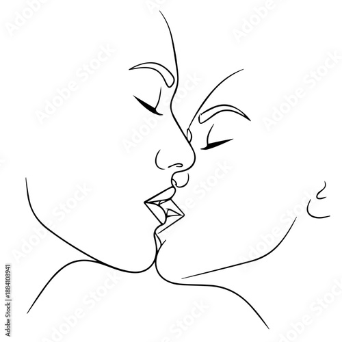 Abstract line art embrace Vector