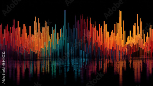 Sound frequency bars in abstract style