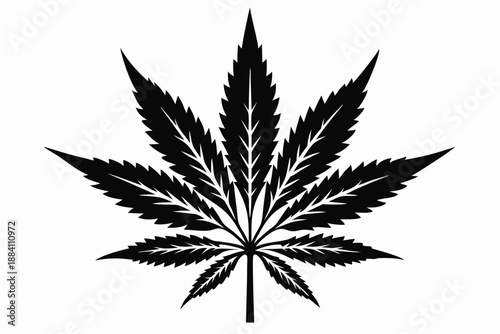 cannabis silhouette line art vector illustration with a white background