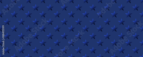 Seamless background with stars on blue. American patriotic pattern. USA traditional backdrop. Great for web banners, cards, posters, stickers, social media