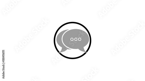 Animated contact icon showing an incoming phone call notification. Clean and simple phone call symbol, email envelope,  animation suitable for mobile app UI notification alerts communication concepts