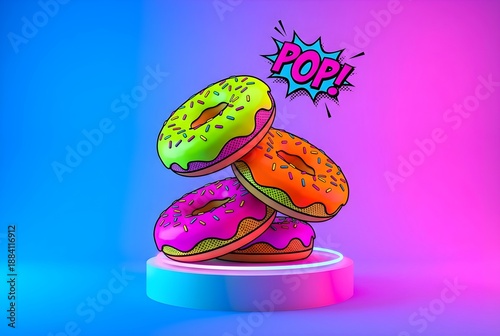 Colorful Donuts Still Life