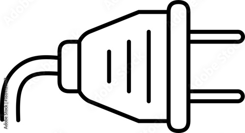 Electric power plug icon for energy supply connection and domestic electrical appliance hardware equipment