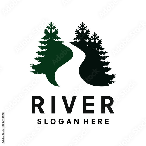 river logo design template vector illustration