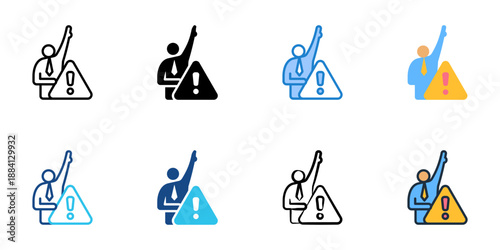 Grievance icons set multiple style collection. Editable stroke 
