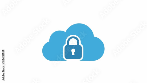 Cloud storage security padlock icon.