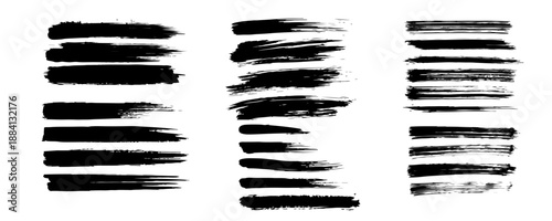 Curved Grunge Brush Stroke, Black Paint Splash Texture for Creative Design Projects. eps 10