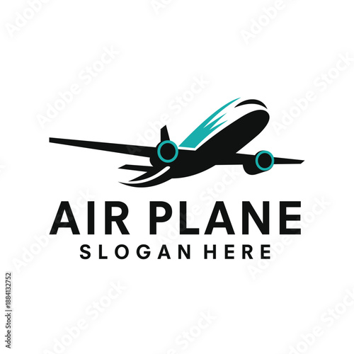 Plane travel icon. logo vector template illustration