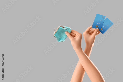 Female hands with wallet an...