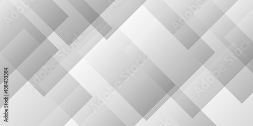 Modern Abstract white background design with layers of textured white transparent material in triangle and squares shapes. White color technology concept geometric line vector background.