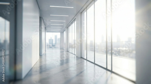 Abstract blur background office walkway corridor.