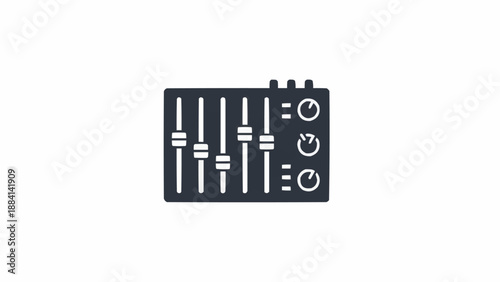 Audio Mixer Console Icon for Sound Adjustment and Production.