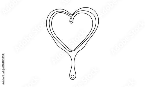 Heart outline dripping design artistic illustration representing love emotion elegant fluid line graphic vector