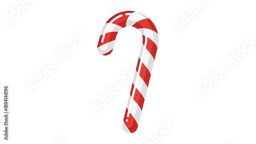 Red and white candy cane isolated on white background