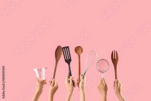 Female hands with different...