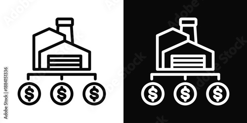 Capital Expenditure Icon White And Black Background Style