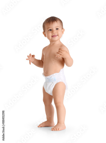 Cute baby on white background