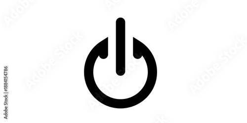 Vector illustration of a fishing hook designed as a circular power button icon for a web start switch representing technology and electric energy control