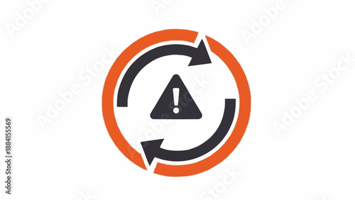 Warning Sign with Circular Arrows Symbol. Free Download Warning Sign with Circular Arrows Symbol. - GFXLoad